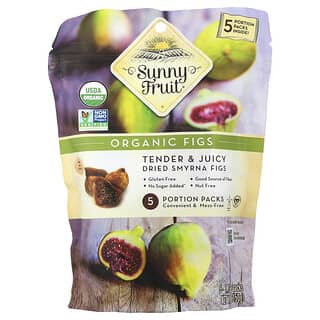 Sunny Fruit, Higos deshidratados orgánicos, 5 paquetes con porciones, 50 g (1,76 oz) cada uno