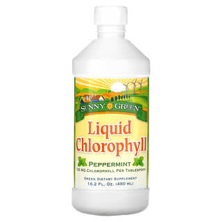 Sunny Green, Chlorophylle liquide, Menthe poivrée, 100 mg, 480 ml
