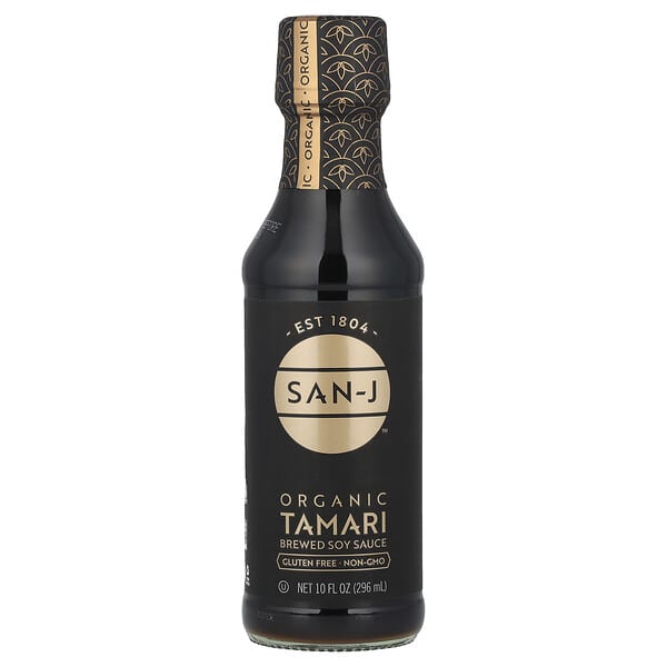 San-J, Organic Tamari Brewed Soy Sauce, 10 fl oz (296 ml)