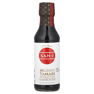 San-J, Salsa de soya elaborada con tamari, 28 % menos de sodio, 296 ml (10 oz. líq.)