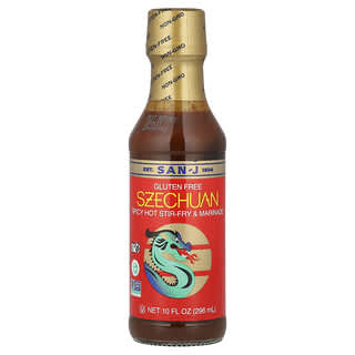 San-J, Szechuan, Spicy Hot Stir-Fry & Marinade, Gluten Free, 10 fl oz (296 ml)