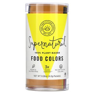 Supernatural Kitchen, 100% Plant-Based Food Colors, 4 Packets, 0.28 oz (2 g) Each