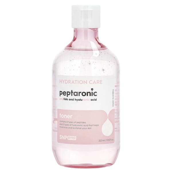 SNP, 프렙 펩타론, 펩타이드 및 히알루론산, 토너, 320ml(10.82fl oz)