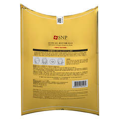 SNP, Gold Collagen Ampoule Beauty Mask, 10 Sheets, 0.84 fl oz (25 ml) Each