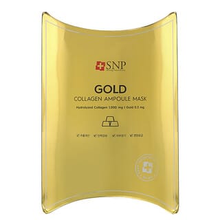 SNP, Máscara de Ampola de Colágeno Dourado, 10 Folhas, 25 ml (0,84 fl oz) Cada