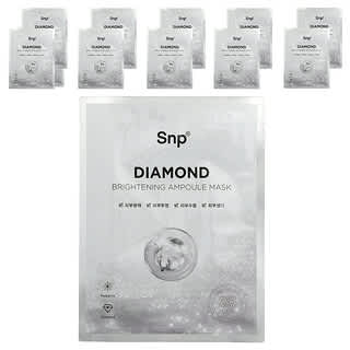 SNP, Mascarilla de belleza en ampolla iluminadora de diamantes`` 10 hojas, 25 ml (0,84 oz. Líq.) Cada una