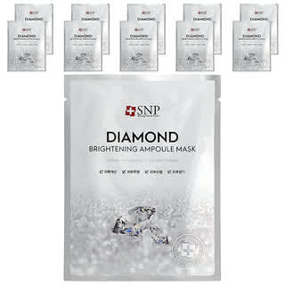 SNP, Diamond Brightening Ampoule Beauty Mask, 10 Sheets, 0.84 fl oz (25 ml) Each
