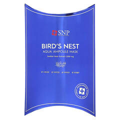 SNP, Bird's Nest Aqua Ampoule Beauty Mask, 10 Sheets, 0.84 fl oz (25 ml) Each (Discontinued Item) 