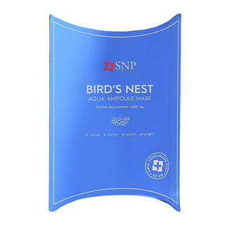 SNP, Bird's Nest Aqua Ampoule Beauty Mask, 10 Sheets, 0.84 fl oz (25 ml) Each
