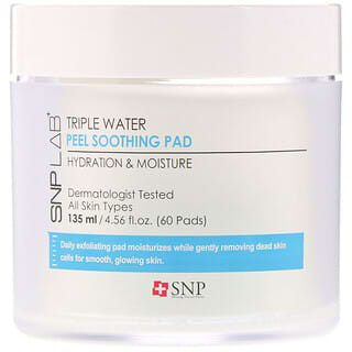SNP, LAB+, Triple Water Peel Soothing Pad, 60 Pads