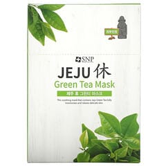 SNP, Mascarilla de belleza con té verde de Jeju, 10 hojas, 22 ml (0,74 oz. Líq.) Cada una