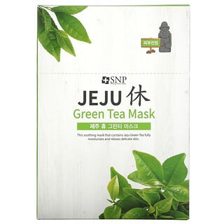 SNP, قناع الجمال بالشاي الأخضر من Jeju ، 10 أقنعة ورقية ، 0.74 أونصة سائلة (22 مل) لكل منها