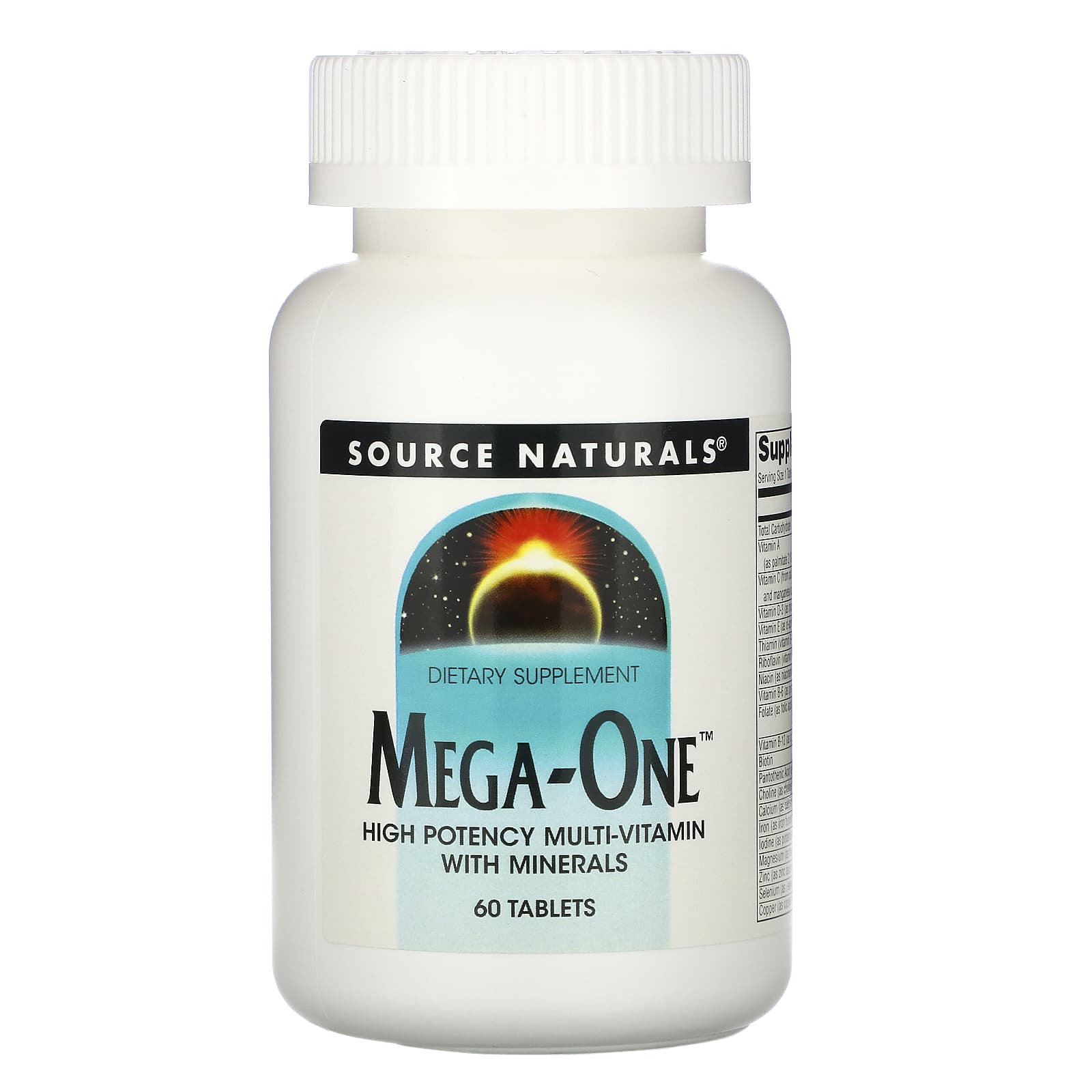 Source Naturals, Mega-One（メガワン）、サポート力の高いマルチビタミンとミネラル、60粒