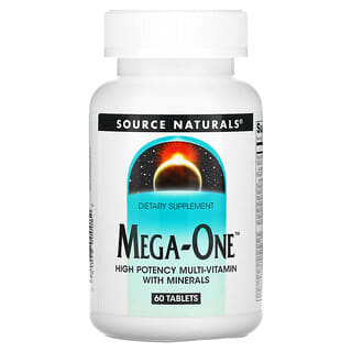Source Naturals, Mega-One, высокоэффективный мультивитамин с минералами, 60 таблеток