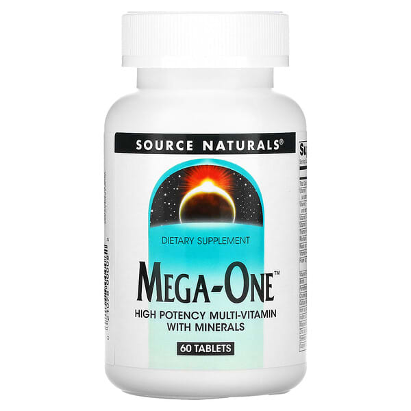 Source Naturals, Mega-One 優效複合維生素礦物營養片，60 片裝