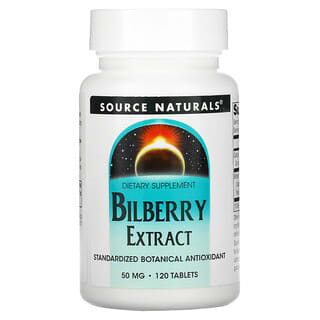 Source Naturals, Bilberry Extract, 50 mg, 120 Tablets