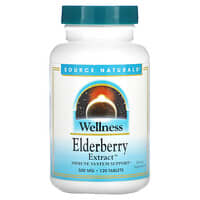 Source Naturals, Wellness, Elderberry Extract, 166 mg, 120 Tablets