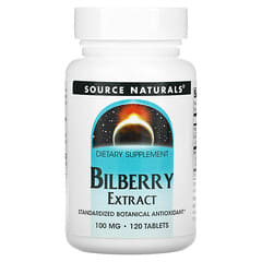 Source Naturals, Bilberry Extract, 100 mg, 120 타블릿