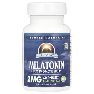 Source Naturals, Sleep Science®, Melatonina, Liberación prolongada, 2 mg, 60 comprimidos