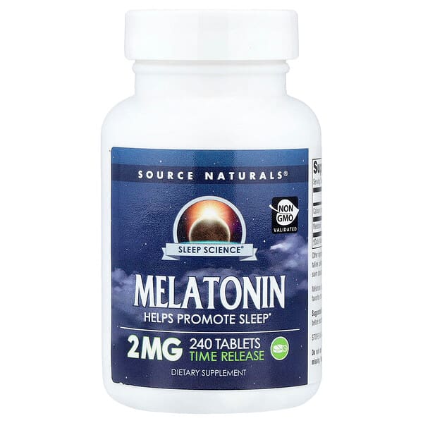 Source Naturals, Sleep Science®, мелатонин, Time Release, 2 мг, 240 таблеток