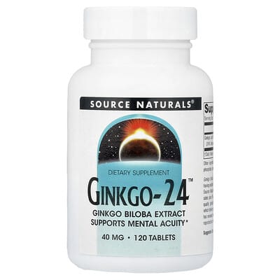 Source Naturals, Ginkgo 24, 40 mg, 120 Tablets