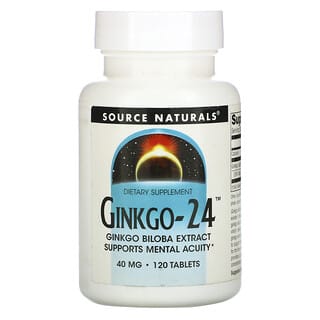 Source Naturals, Ginkgo-24, 40 mg, 120 Tabletten