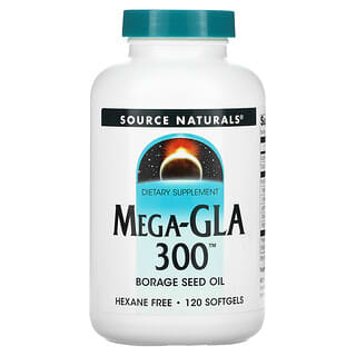 Source Naturals, メガ-GLA300、ソフトジェル120粒