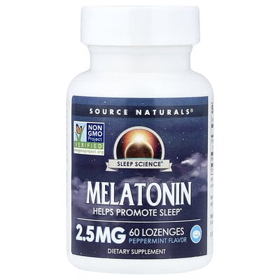 Source Naturals, Sleep Science, Melatonin, Peppermint, 2.5 mg, 60 Pastilles