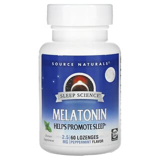 Source Naturals, Sleep Science, Melatonin, Peppermint, 2.5 mg, 60 Lozenges