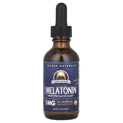 Source Naturals, Melatonin, Orange, 1 mg, 2 fl oz (59.14 ml)