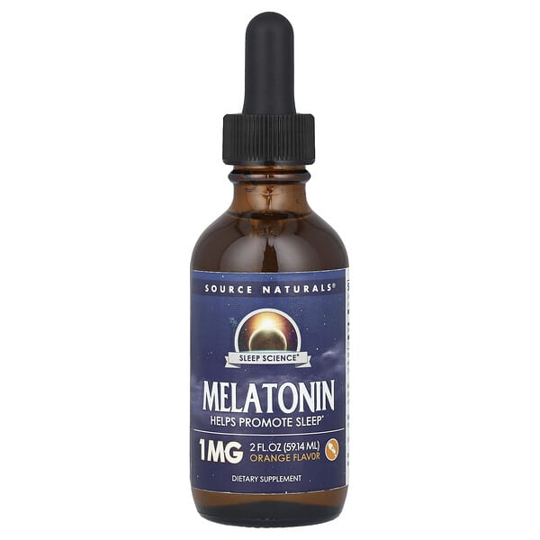 Source Naturals Melatonin, Orange, 1 mg, 2 fl oz (59.14 ml)