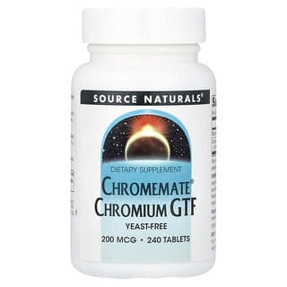 Source Naturals, Chromemate Chromium GTF, 200 mcg, 240 tabletten