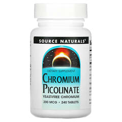 Source Naturals, Picolinato de cromo, 200 mcg, 240 comprimidos