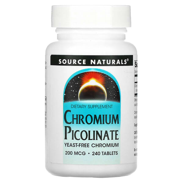 Source Naturals, ピコリン酸クロム、200mcg、タブレット240粒