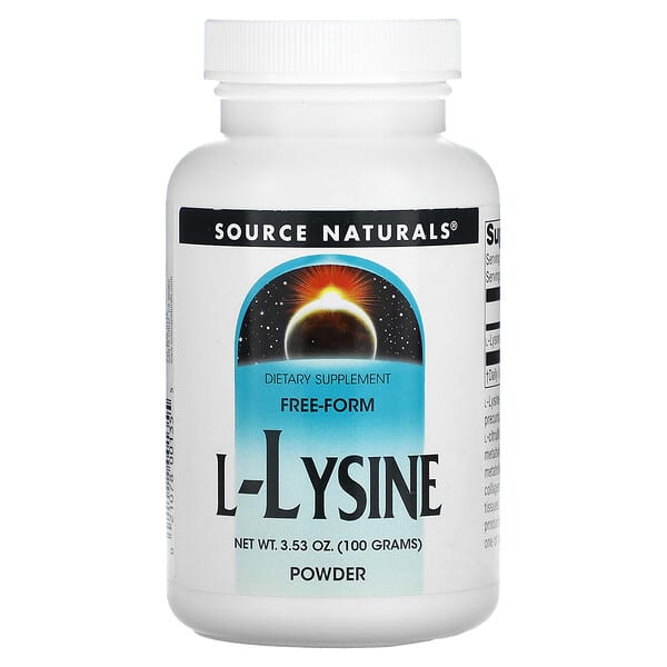 Source Naturals, L-lisina en polvo, 100 g (3,53 oz)