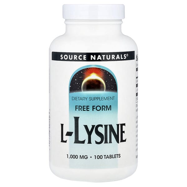 Source Naturals L-Lysine, 1,000 mg, 100 Tablets