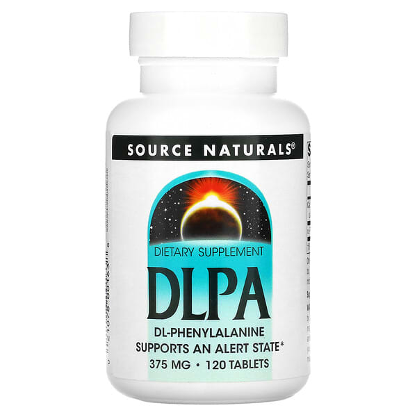 Source Naturals‏, "DLPA‏, 375 מ""ג, 120 טבליות."