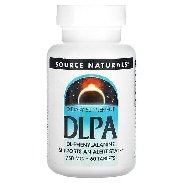 Source Naturals‏, "DLPA, ‏750 מ""ג, 60 טבליות."