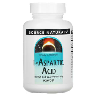 Source Naturals, Ácido L-Aspártico, fórmula livre em pó, 3,53 oz (100 g)