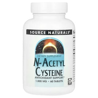 Source Naturals, N-アセチルシステイン、1,000mg、タブレット60粒