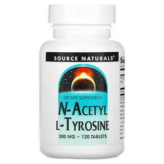 Source Naturals, N-acetil L-tirosina, 300 mg, 120 Tabletes