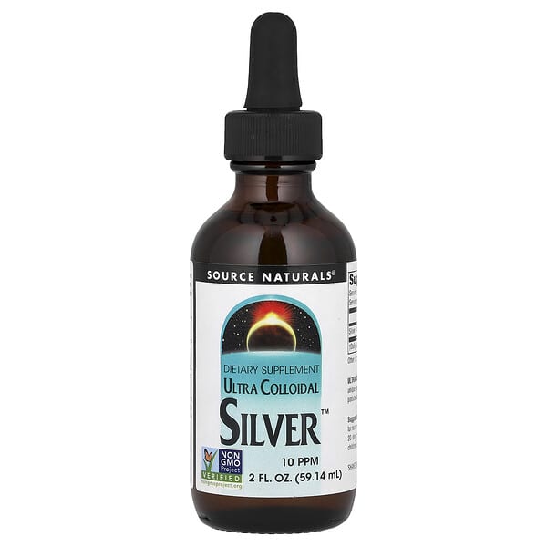 Source Naturals, 超級膠體銀，10 PPM，2 液量盎司（59.14 毫升）（每茶匙 5 PPM）