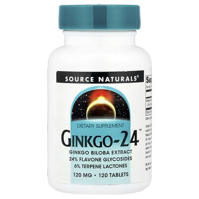 Source Naturals, Ginkgo-24, 120 mg, 120 Tablets