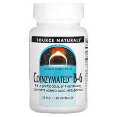 Source Naturals, B6 Coenzymated, 25 mg, 120 pastilles
