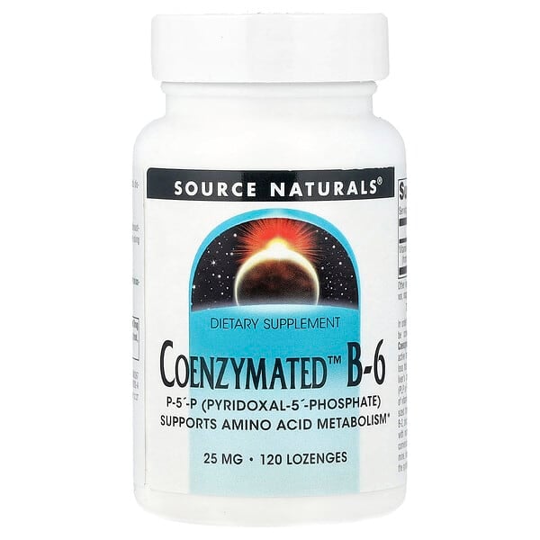 Source Naturals Coenzymated™ B-6, 25 mg, 120 Lozenges