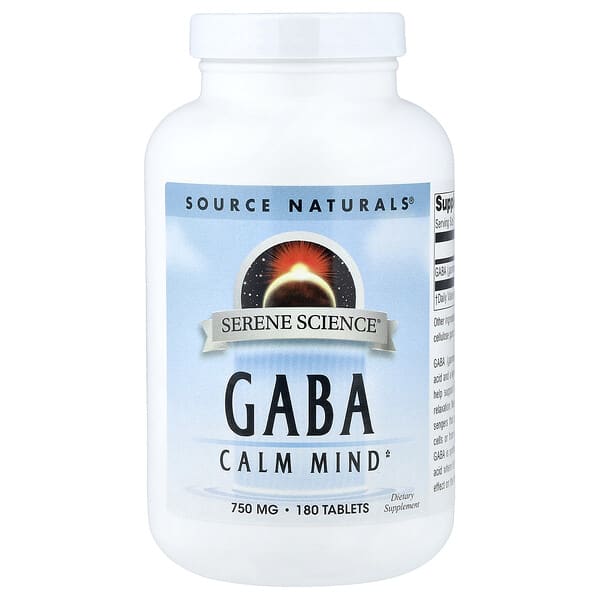 Source Naturals, Serene Science®, GABA, 750mg, 180정