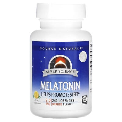 Source Naturals, Melatonin, Citrus Flavor, 2.5 mg, 240 Lozenges