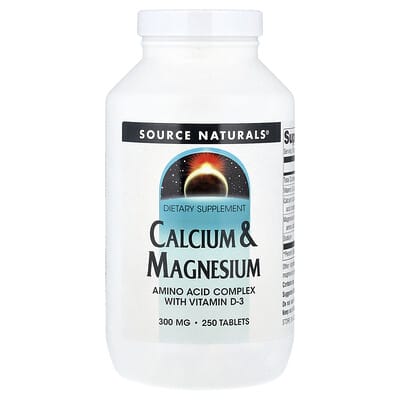 Source Naturals, Calcium and Magnesium, 300 mg, 250 Tablets
