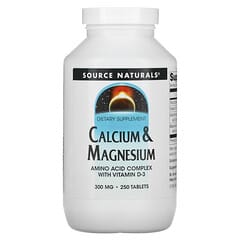 Source Naturals, Suplemento de Calcio y Magnesio, 300 mg, 250 Tabletas