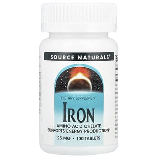 Source Naturals, Hierro, 25 mg, 100 comprimidos